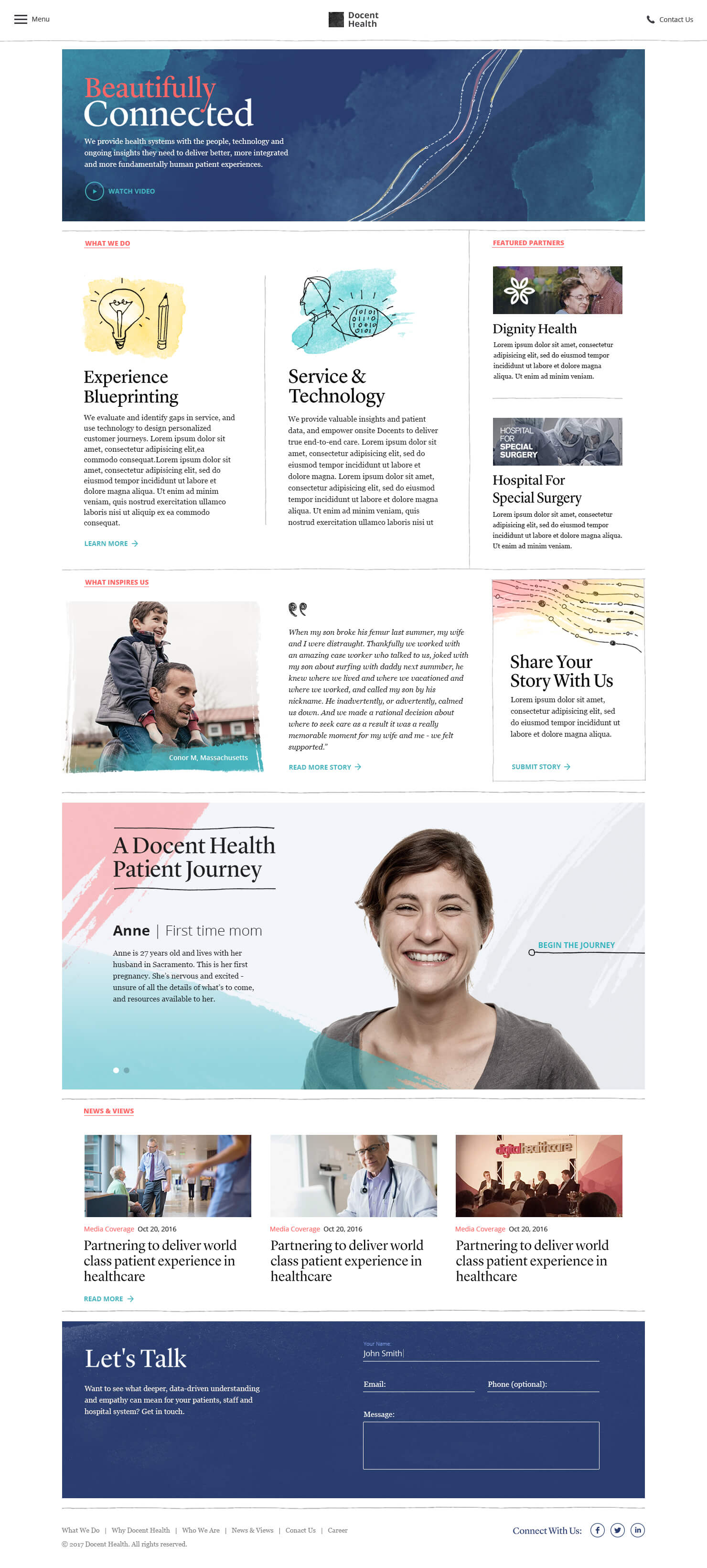 docent health homepage design concept