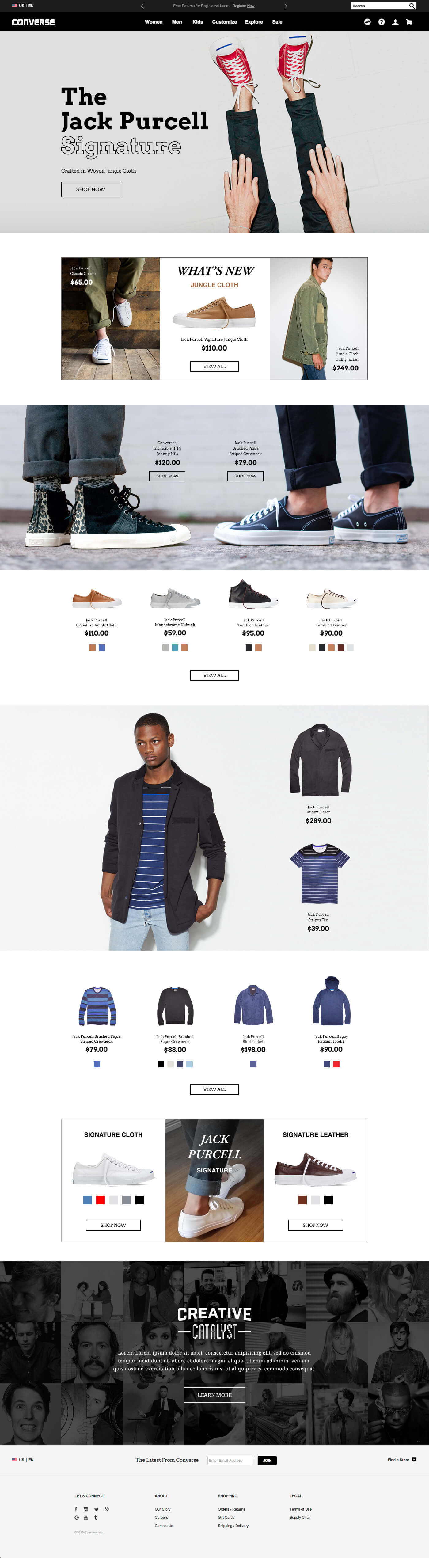 Jack Purcell landing page